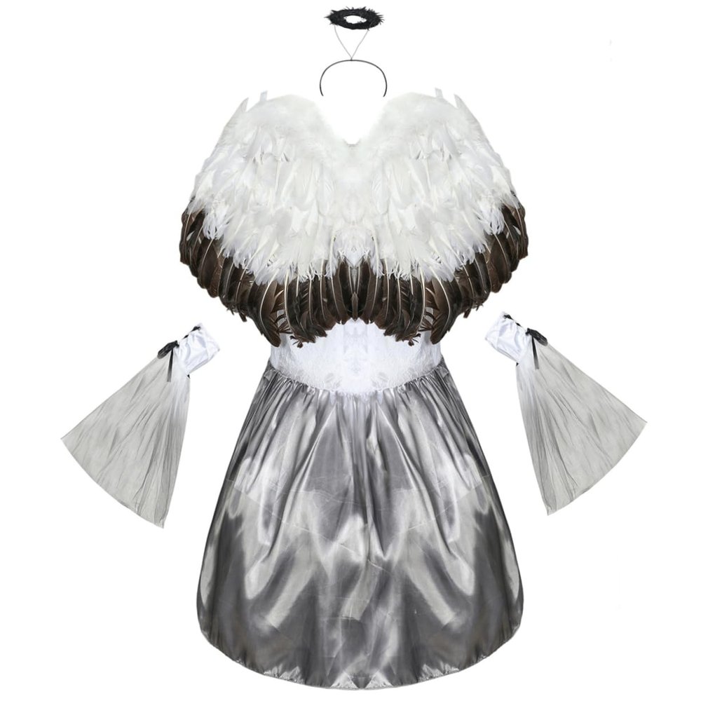 Amosfun 1set Halloween Cosplay Costume for Women Angel Outfit Headdress Wings and Dress for Masquerade Parties and Festivals