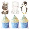 10 Pcs Winter Animal Cupcake Toppers for Kids Birthday, Baby Shower, and Woodland Party  Cute Arctic Animals, Penguin, Polar Bear, Owl, Seal, Reindeer, and Whale Decorations for Cupcakes view 1