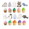 10 Pcs Winter Animal Cupcake Toppers for Kids Birthday, Baby Shower, and Woodland Party  Cute Arctic Animals, Penguin, Polar Bear, Owl, Seal, Reindeer, and Whale Decorations for Cupcakes view 2