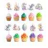 10 Pcs Pink Dragon Cupcake Toppers with Castles and Fantasy Egg for Birthday Party, Baby Shower, and Fairytale Theme Decorations  Cute Dragon Cupcake Picks for Cakes, Kids view 2