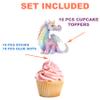 10 Pcs Pink Dragon Cupcake Toppers with Castles and Fantasy Egg for Birthday Party, Baby Shower, and Fairytale Theme Decorations  Cute Dragon Cupcake Picks for Cakes, Kids view 4