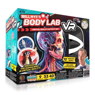Abacus Brands Bill Nye's Science Squad: Body Lab VR - Virtual Reality Kids Science Kit, Book and Interactive Learning Activity Set - for Ages 8 and Up