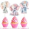 10 Pcs Elephant Cupcake Toppers  Cute Baby Elephant Cake Picks for Baby Shower, Birthday Party, Gender Reveal, Safari Theme Dessert Decorations for Kids, Boys, Girls view 1