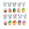 10 Pcs Elephant Cupcake Toppers  Cute Baby Elephant Cake Picks for Baby Shower, Birthday Party, Gender Reveal, Safari Theme Dessert Decorations for Kids, Boys, Girls view 2