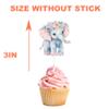 10 Pcs Elephant Cupcake Toppers  Cute Baby Elephant Cake Picks for Baby Shower, Birthday Party, Gender Reveal, Safari Theme Dessert Decorations for Kids, Boys, Girls view 3
