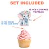 10 Pcs Elephant Cupcake Toppers  Cute Baby Elephant Cake Picks for Baby Shower, Birthday Party, Gender Reveal, Safari Theme Dessert Decorations for Kids, Boys, Girls view 4