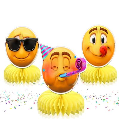 5 PCS NEWMOJI Faces Party Honeycomb Centerpieces - Add Playful Charm to Your Decor!