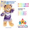 Adorable Purple and White Cheer Uniform Outfit for Plush Toys Fits Most 6"-10" Stuffed Animals - Perfect for Cheerleading Fun, Gift for Kids, Cute Teddy Bear, Cheerleader Friends! view 4