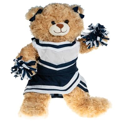 PLUSH TOYS WONDERLAND Navy and White Cheer Uniform with Matching Pompoms Outfit Fits Most 14" - 18" Stuffed Animal Toys Gift's Your Loved One, Toys!