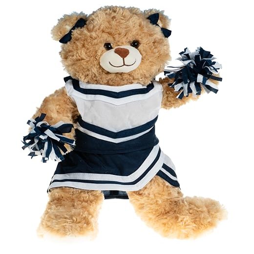 PLUSH TOYS WONDERLAND Navy and White Cheer Uniform with Matching Pompoms Outfit Fits Most 14" - 18" Stuffed Animal Toys Gift's Your Loved One, Toys!