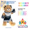 PLUSH TOYS WONDERLAND Navy and White Cheer Uniform with Matching Pompoms Outfit Fits Most 14" - 18" Stuffed Animal Toys Gift's Your Loved One, Toys! view 2
