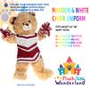PLUSH TOYS WONDERLAND Maroon & White Cheer Uniform with Matching Pompoms Outfit Fits Most 14" - 18" Stuffed Animal Soft Toys Plushie Gift's for Your Cheerleader Friend & Cute Teddy Bears view 3