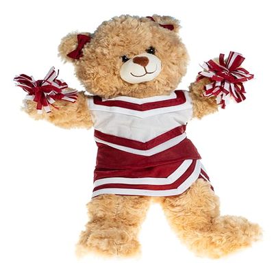 Cheer Uniform Outfit for Plush Animal Teddy Bear - Fits Most 6"-10" Plush Soft Toys Adorable & Cozy Maroon and White Cheerleader Costume Plushie Buddy Bear - Playful Gift for Kids