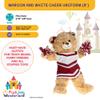 Cheer Uniform Outfit for Plush Animal Teddy Bear - Fits Most 6"-10" Plush Soft Toys Adorable & Cozy Maroon and White Cheerleader Costume Plushie Buddy Bear - Playful Gift for Kids view 3