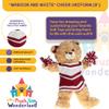 Cheer Uniform Outfit for Plush Animal Teddy Bear - Fits Most 6"-10" Plush Soft Toys Adorable & Cozy Maroon and White Cheerleader Costume Plushie Buddy Bear - Playful Gift for Kids view 4