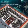 ELEFOCUS WW2 Military Base Building Blocks Set  520 PCS Army Weapons Pack with SWAT Gear, Miniguns, Custom Guns, and 10 Soldier Figures  Kids Army Playset Compatible with Major Brands view 2