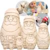 AEVVV Blank Nesting Dolls to Paint Set 7 pcs - Wooden Crafts to Paint Your Own Russian Nesting Doll - Unpainted Matryoshka Dolls view 1