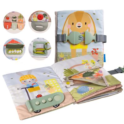 Taf Toys Busy Book for Toddlers 1-3 - Montessori Activity Book with 12 Sensory Learning Activities - Develops Fine Motor Skills and Early Numeracy Through Play