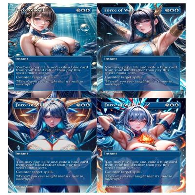 4X | Force of Will Set #1-#4 | Anime | Full Art | (1x of Each Non Foil)
