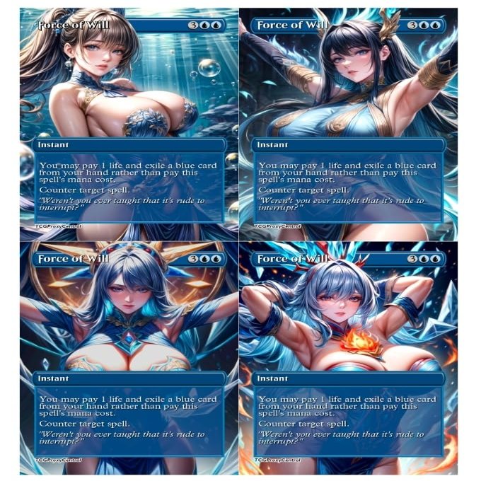 4X | Force of Will Set #1-#4 | Anime | Full Art | (1x of Each Non Foil)