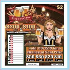$2 Pull Tabs  Oktober Fest Theme Seal Card Game  285 Count  Fundraising Raffle Tickets with Seal Holders for Bars, Clubs, Schools & Nonprofits