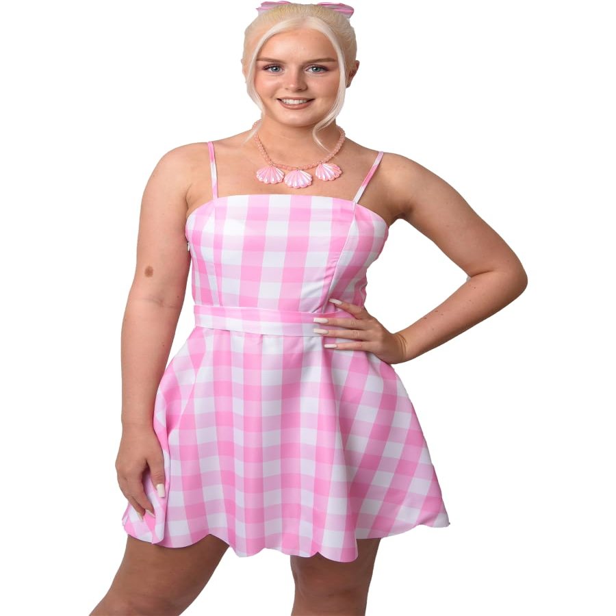 80s Pink Fashion Doll Summer Dress Girl's Costume X-Large 9-10