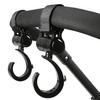 2 Pcs Walker Hook Hanging Multipurpose 360 Rotation Stroller Clip Diaper Bag Hanger for Walker Rollator Crutches Wheelchair Shopping Cart Car Back Seat Purses Bike Wheelchair Pushchair (Open) view 1