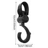 2 Pcs Walker Hook Hanging Multipurpose 360 Rotation Stroller Clip Diaper Bag Hanger for Walker Rollator Crutches Wheelchair Shopping Cart Car Back Seat Purses Bike Wheelchair Pushchair (Open) view 3
