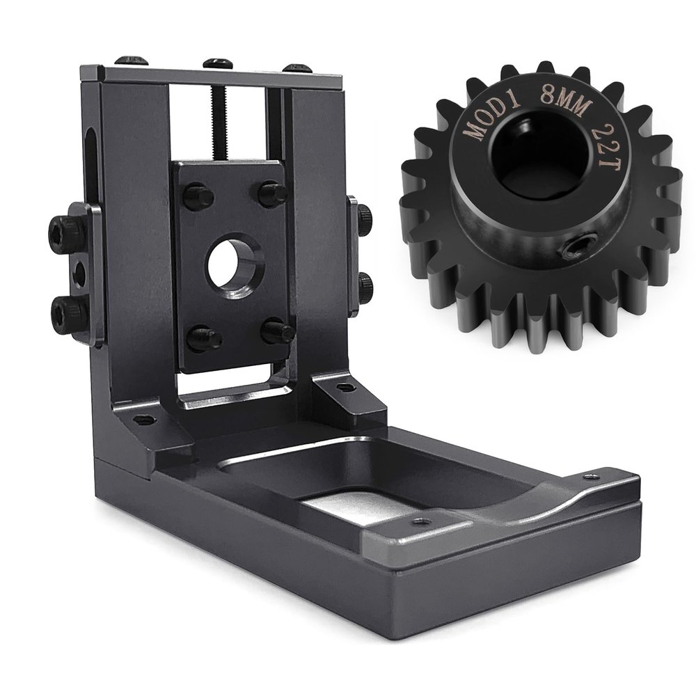 BRKRC Alloy Motor Mount Fixed Bracket with M1 Steel Motor Gears Fit for 1/5 X-Maxx 6S & X Maxx 8S & 1/6 XRT 8S RC Truck Upgrades Parts (Motor Mount+22T Gear)