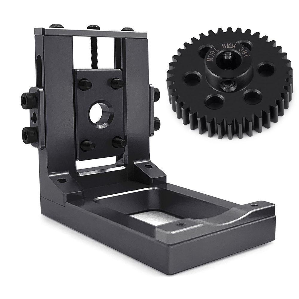 BRKRC Alloy Motor Mount Fixed Bracket with M1 Steel Motor Gears Fit for 1/5 X-Maxx 6S & X Maxx 8S & 1/6 XRT 8S RC Truck Upgrades Parts (Motor Mount+38T Gear)