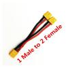 Cable XT60 Parallel Connector Male/Female Cable 1 to 2 1 to 3 Dual Extension Y Splitter Silicone Wire 14AWG Fit Compatible RC Batry (Color : 1 Male to 2 Female) view 2