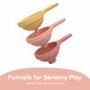 Inspire My Play 3 x Coral Silicone Collapsible Funnels for Kids - Sensory Play Funnel Toys for Kids - Pouring Toys for Toddlers - Food Safe Sensory Bin Tools and Accessories view 2