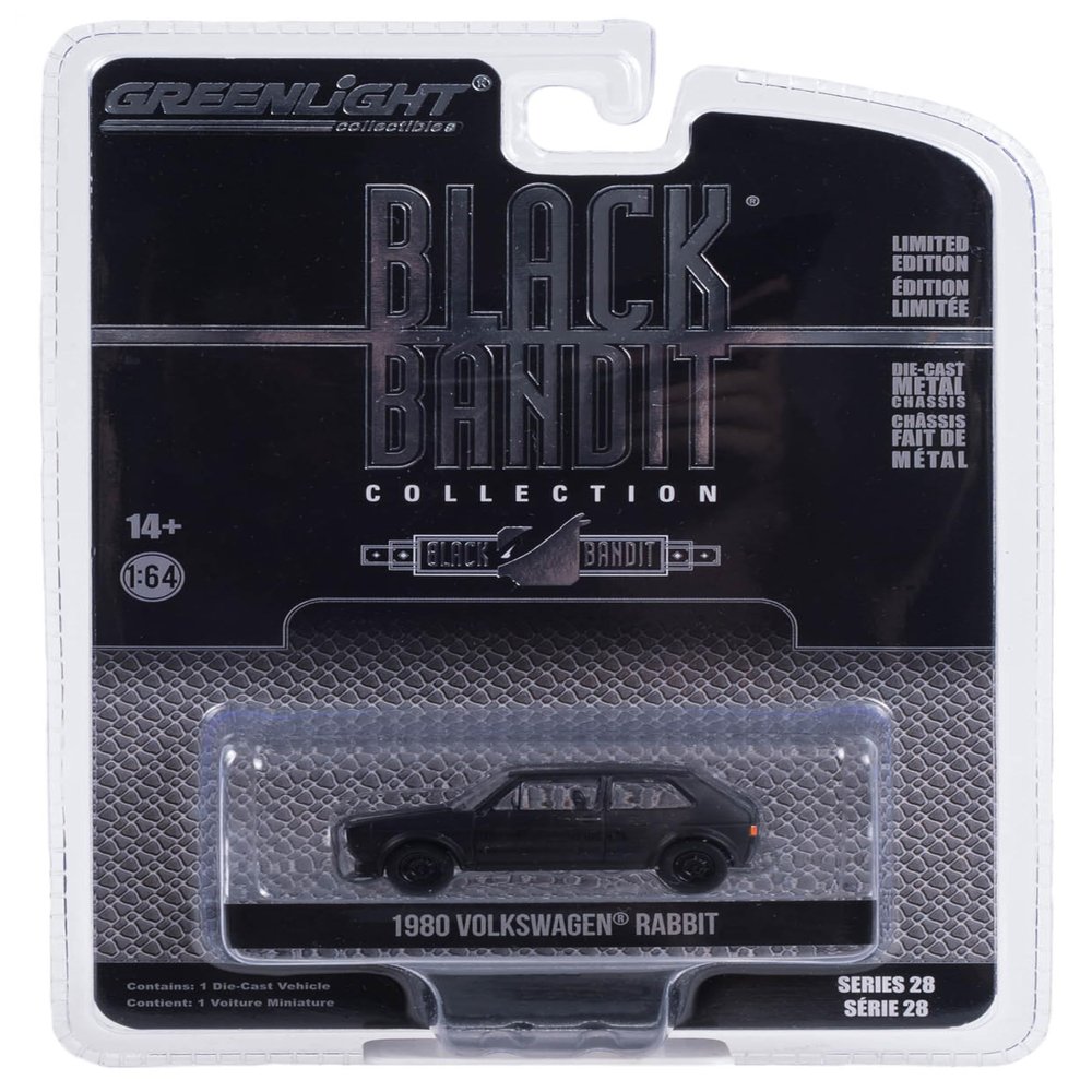 1980 Rabbit Widebody Black Bandit Series 28 1/64 Diecast Model Car by Greenlight 28130C