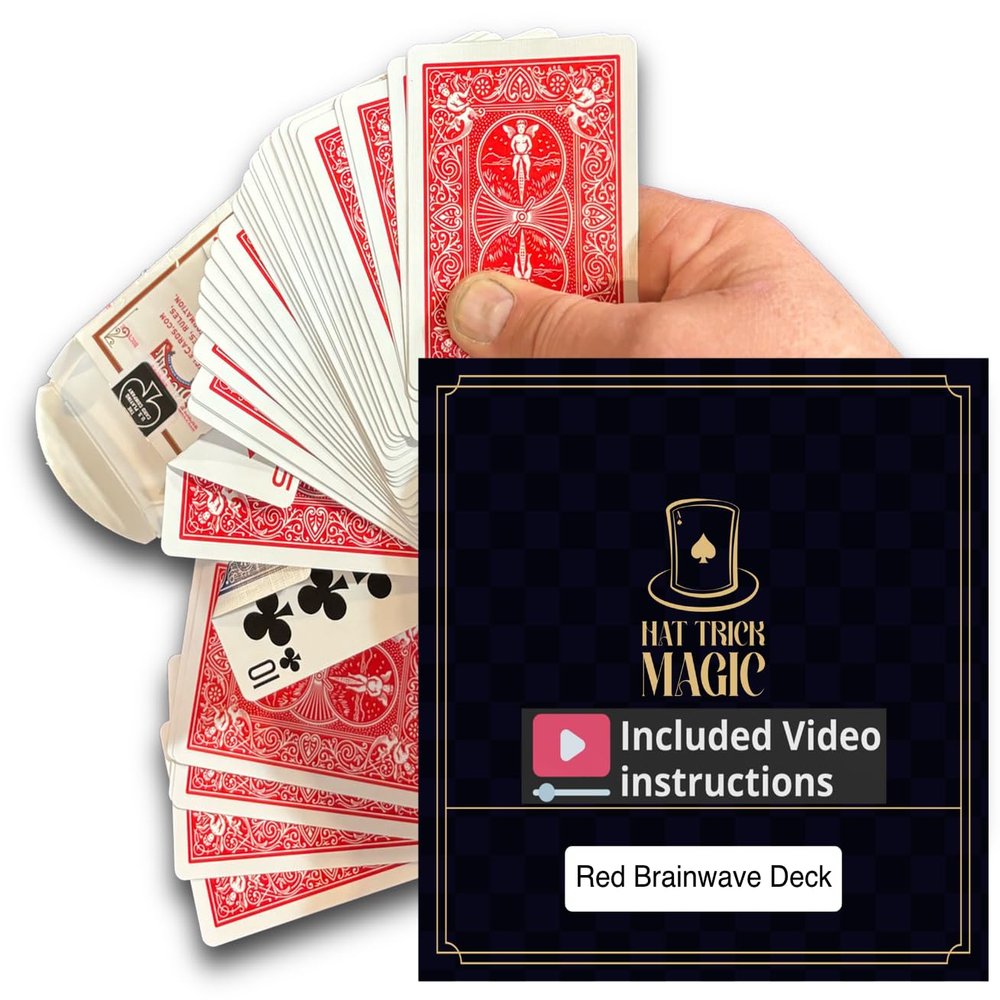 Hat Trick Magic Card Illusions for Beginner to Professional Wizards - Appearing, Teleporting, Transforming Miracles (Red Brainwave Deck)