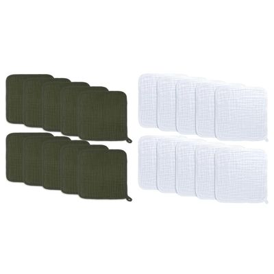Comfy Cubs Baby Washcloths, Muslin Cotton Baby Towels Bundled
