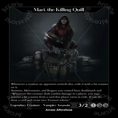Arcane Alterations Mari, the Killing Quill The Dark Brotherhood The Elder Scrolls Crossover - Altered Art Custom Proxy Cards
