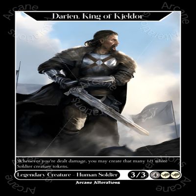 Arcane Alterations Custom Proxy Trading Card - Darien, King of Kjeldor Ulfric Stormcloak - The Elder Scrolls Crossover - Altered Art - 1 Piece