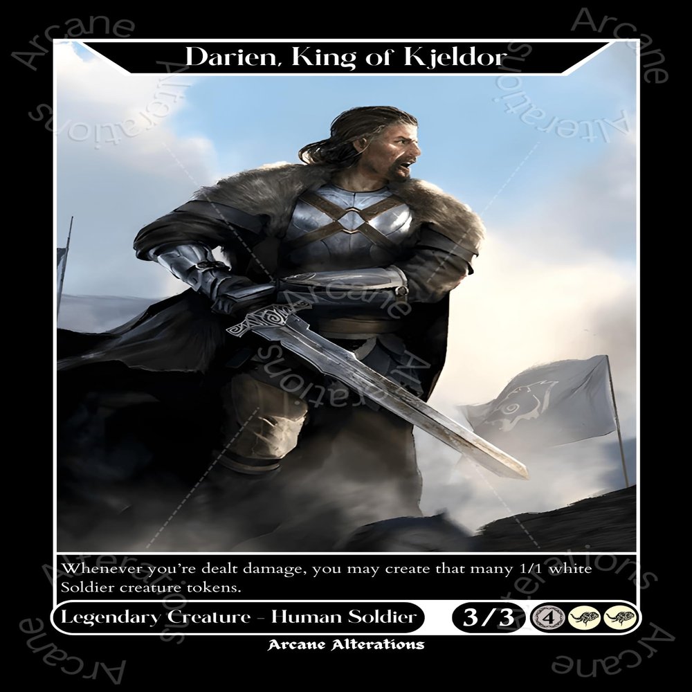 Arcane Alterations Custom Proxy Trading Card - Darien, King of Kjeldor Ulfric Stormcloak - The Elder Scrolls Crossover - Altered Art - 1 Piece