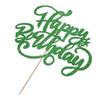 Crseniny Happy Birthday Cake Topper,Green Glitter Birthday Sign Cake DecorationsAnniversary Party/Bday Party Decoration Supplies(Green Glitter) view 4