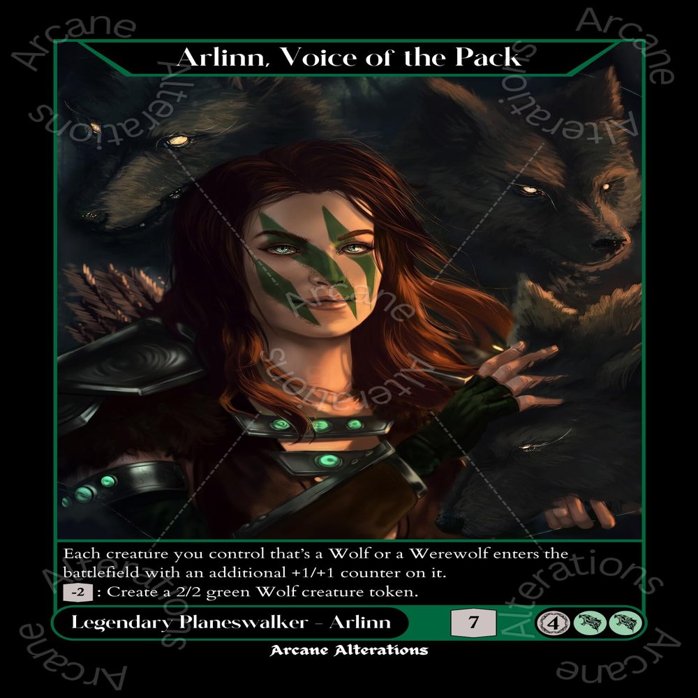 Arlinn, Voice of The Pack Aela The Huntress The Elder Scrolls Crossover Altered Art Custom Proxy Cards