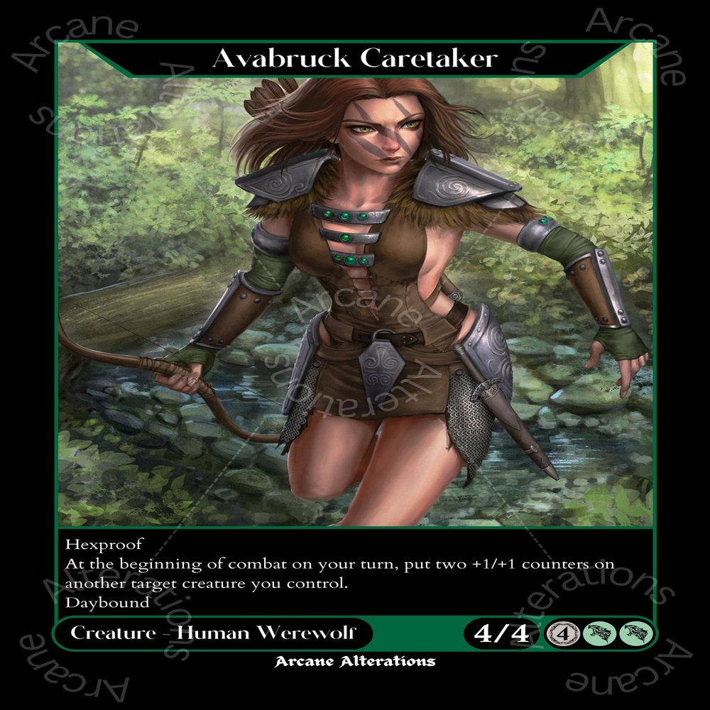Avabruck Caretaker Aela The Huntress The Elder Scrolls Crossover Altered Art Custom Proxy Cards