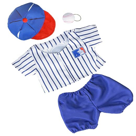All-Stars Baseball Uniform W/Hat & Ball Outfit for Plush Toys - Fits Most 6" to 10" Toys - Shine in Style
