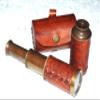 6" Handheld Brass Telescope with Leather Case Pirate Navigation Pocket Telescope - Nautical Collectibles view 1