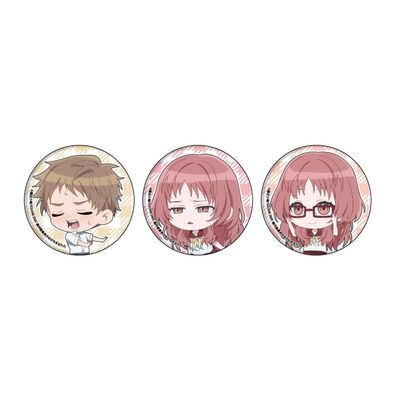 My Favorite Child Forgot Glasses 01 Kaede Komura & Ai Mie [Mini Character Illustration] Can Badge Set of 3