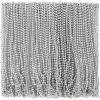 Riceshoot 200 Pcs Silver Bead Necklace Bulk Mardi Gras Oval Beads Necklace Party Favors 33 7mm Metallic Color Beaded Costume Necklaces for Halloween Christmas Festive Event Accessories view 1