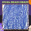 Riceshoot 200 Pcs Blue Bead Necklace Bulk Mardi Gras Oval Beads Necklace Party Favors 33" 7mm Metallic Color Beaded Costume Necklaces for Halloween Christmas Festive Event Accessories view 3