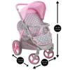 509 Crew: Cotton Candy Pink: Twin Tandem Doll Stroller - Pink, Grey, Polka Dot - Dolls Up to 18", Holds 2 Dolls, Foldable, Kids Pretend Play, Ages 3+ view 3