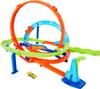 Hot Wheels Toy Car Track Set, Action Loop Cyclone Challenge, 18-in Tall, 2 Ways to Play & Easy Storage, with 1:64 Scale Vehicle view 1