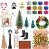 39 Pcs Doll House Decoration Miniatures Dollhouse Accessories Small Scene Model Light Mini Tree Gift Boxes Fake Light Door Miniature Scene Model Pretend Toys DIY Festival Holiday Party Favors Christm view 1