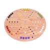 AmishToyBox.com Wahoo Marble Game Board Set - Round 22" Wide Marbles Game - Solid Oak Wood - Double-Sided - with Large 22mm Marbles and Dice Included view 1